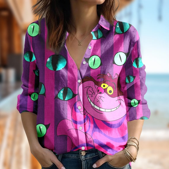 Cat button up shirt womens hotsell