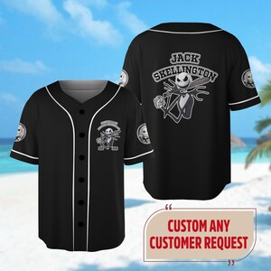 Personalize Skeleton Character Cartoons Baseball Jersey, Halloween Occasion 3D Customized Shirt, Baseball Lover Outfit