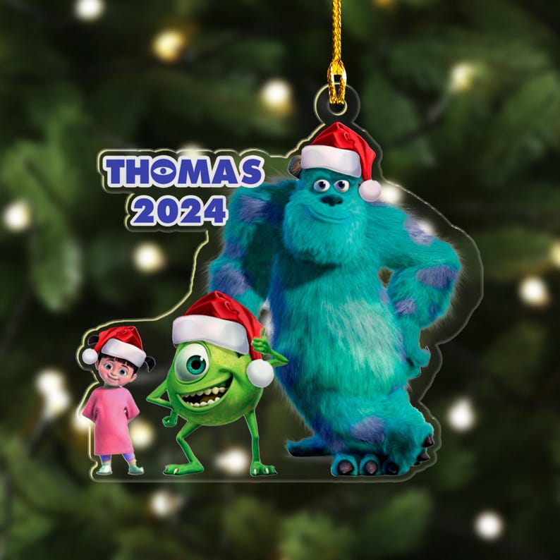 Personalized Monster Inc Ornament, Monster US Cartoon Movie Xmas