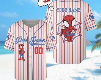 Custom Spidey and His Amazing Friends Baseball Jersey, Peter Parker Baseball Jersey, Spiderman Baseball Team Outfit, Gift for Spider Fan
