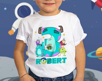 Personalized Disney Monster University Birthday Shirt, Monsters Birthday T-Shirt, Family Matching Tee, Birthday Party Theme, Gift For Kid