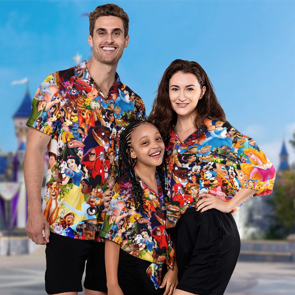 All Disney Characters Hawaii Beach Shirt, Magic World Holiday, Characters Hawaiian Shirt Gift
