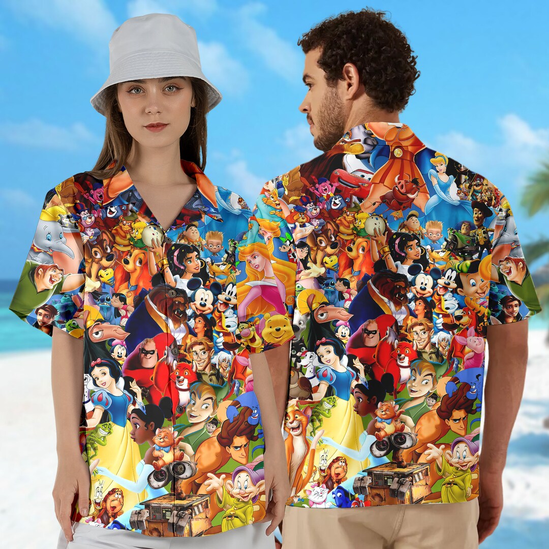 All Characters Hawaii Beach Shirt, Magic World Button up Shirt Holiday
