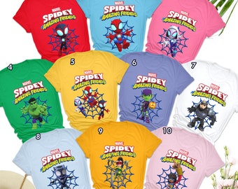 Custom Spider And His Amazing Friends, Birthday Matching Shirt, Spider Party Family Matching Shirt, Spidey Super Hero Birthday Shirt
