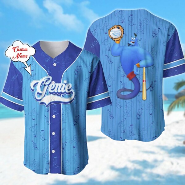 Personalized Magic Lamp Baseball Jersey, Funny Animated Character Baseball Shirt, Baseball Team Outfit, Magic Kingdom Family Trip Shirt