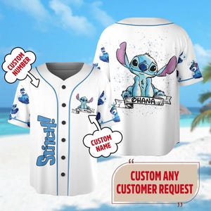 Personalized Blue Dog Baseball Jersey, Custom Name Baseball Jersey, Cartoon Movie Jersey Shirt Gift, Blue Dog Jersey, Watercolor Dog Jersey