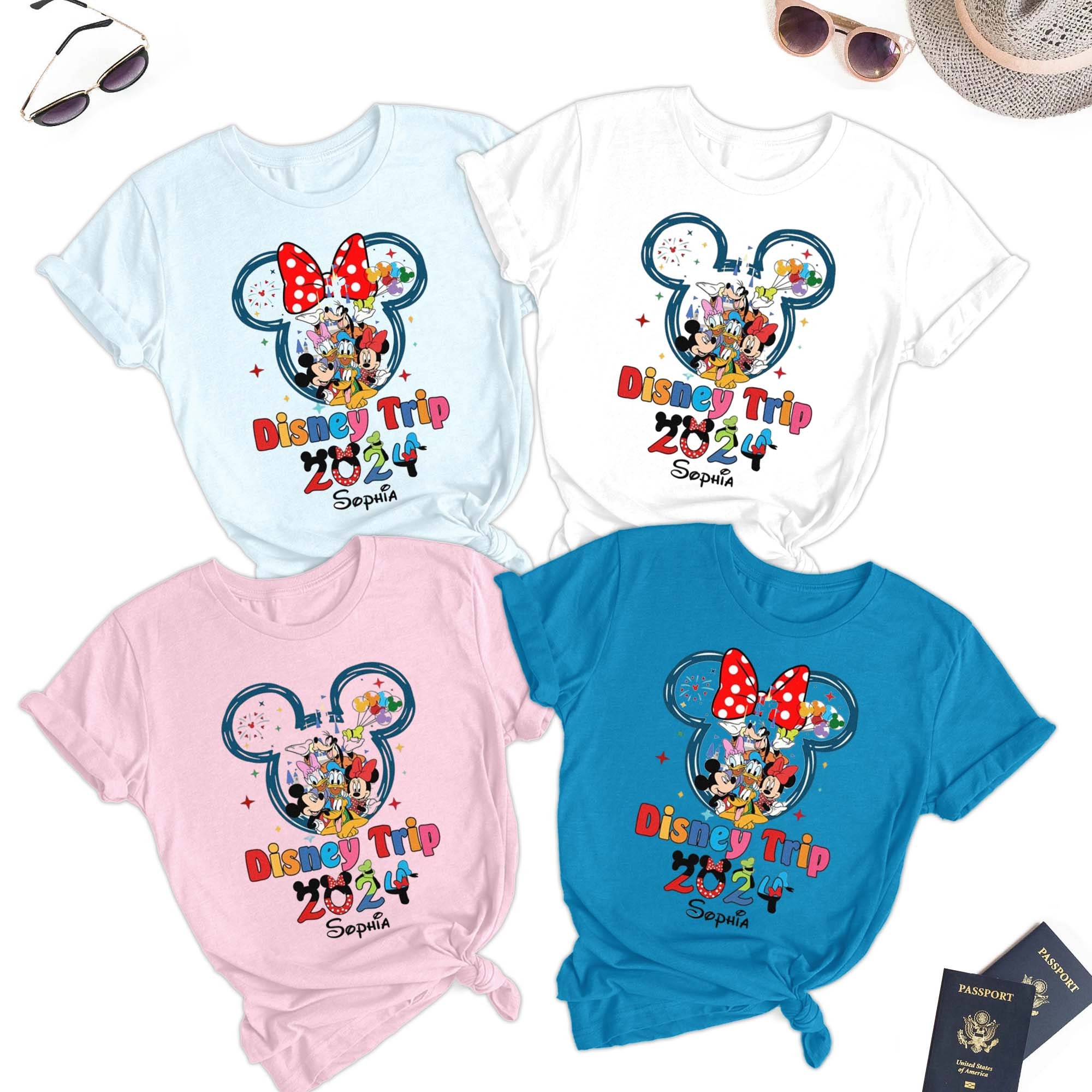 Discover Custom Family Vacation 2024 Shirt, Mouse and Friends Matching Shirt, Family Trip T-Shirt, Magic Kingdom Tee, Mouse Head Group Party Gift