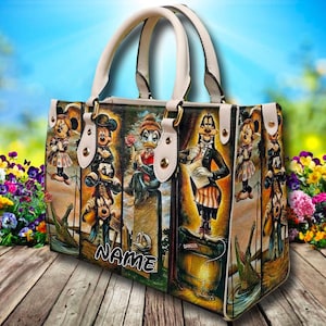 Bolso de piel personalizado de Ratón y sus amigos, bolso de Disney, bandolera de piel con dibujos animados, bolso de piel de ratón, bandolera de piel Magic World