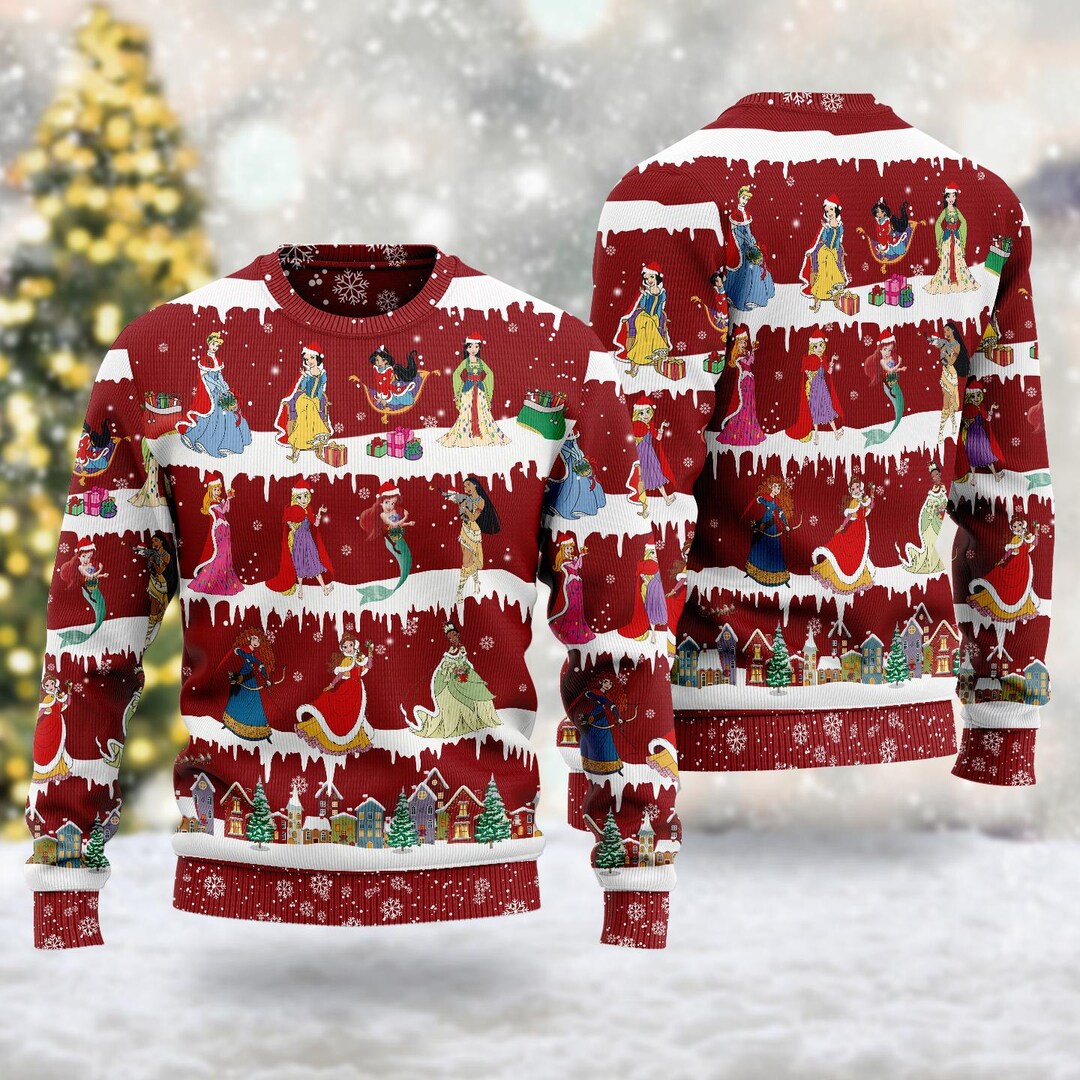 Funny Princess Team Girl Ugly Christmas Sweater, Princess Group