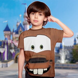 Camiseta unisex de disfraz de Tow Mater, camiseta de cosplay de Tow Mater de Cars, camiseta de Halloween con estampado integral de grúa local de Cars, camiseta 3D de Cars imagen 4