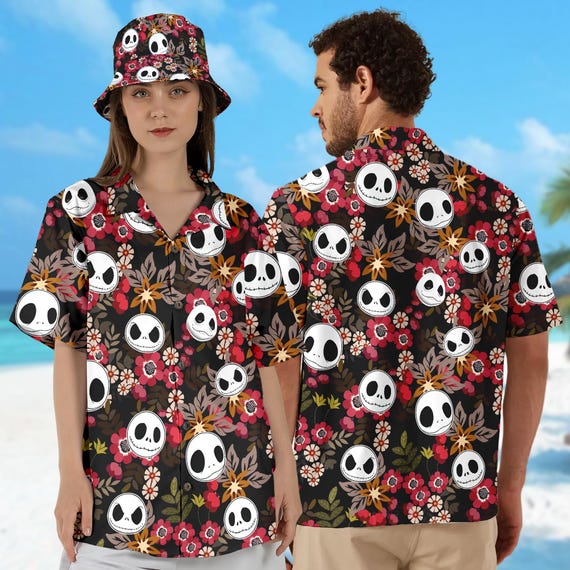 Jack Skellington Hawaiian Shirt, Animated Movie Character 3D Hawaii Tee,  the Nightmare Before Christmas Character Halloween Button Up - Etsy