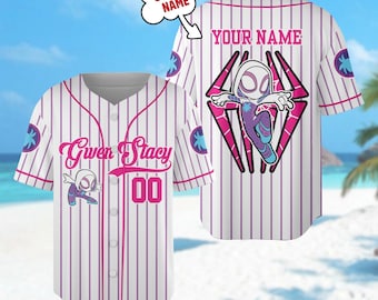 Custom Spidey and His Amazing Friends Baseball Jersey, Gwen Stacy Baseball Jersey Shirt, Spiderman Baseball Team Outfit, Gift for Spider Fan
