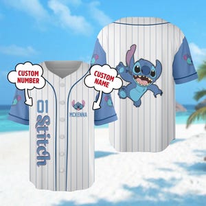 Custom Alien Dog Monster Baseball Jersey, Personalized Blue Cartoon Dog Baseball Team Outfit, Magic Kingdom Shirt, Birthday Gift For Kids