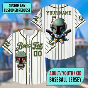 Personalized Star Wars Dart Vader Baseball Jersey, Baby Yoda Jersey Shirt, Star Wars Baseball Team Jersey, R2D2 BB8 Magic Kingdom Trip Shirt 画像 4