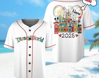 Personalized DN Mickey Mouse and Friends Baseball Jersey, Mickey Cartoon Jersey Team, Magic Kingdom Outfit, DN Family Trip Gift