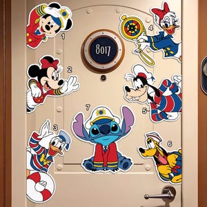 Aimant de croisière personnalisé Tous les personnages de Disney, Aimant de croisière Disney Toy Story à point princesse Mickey et ses amis, Aimant de porte croisière famille