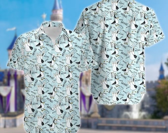 Camiseta hawaiana de Buscando a Nemo "Mía, Mía, Mía" con gaviotas, Camiseta hawaiana divertida con gaviotas, Camiseta de vacaciones de verano con aves marinas, Regalo para fiesta de viaje a la playa de Nemo