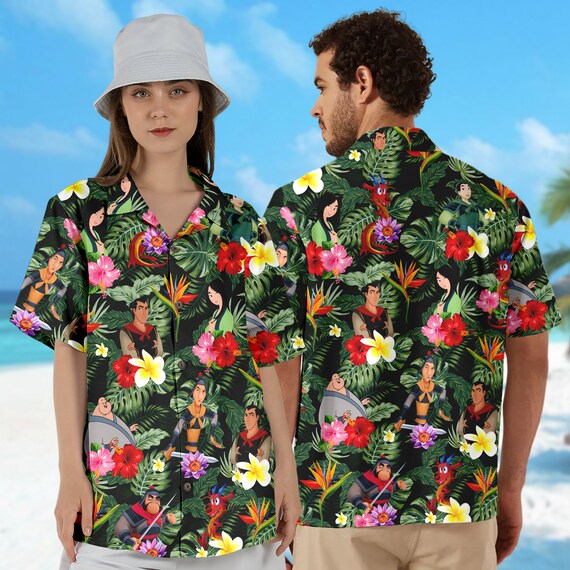 Personaggi con camicia Hawaii a fiori camicia abbottonata della serie film camicia hawaiana del film Princess set Princess Hawaii pantaloncini da spiaggia Princess Etsy Italia