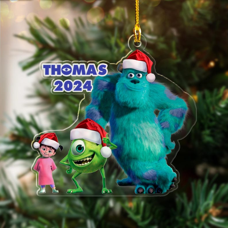 Personalized Monster Inc Ornament, Monster US Cartoon Movie Xmas