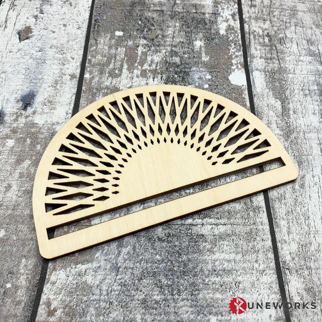 Wooden Craft Blanks, Mandala Pattern Macrame Half Disc Paint Your Own, Bunting, Macrame