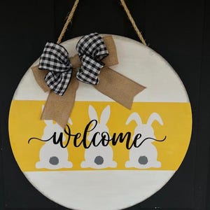 Front Door Decor | Front Door Wreath | Welcome Sign | Front Door Sign | Welcome Door Hanger | Spring Door Hanger | Home Decor