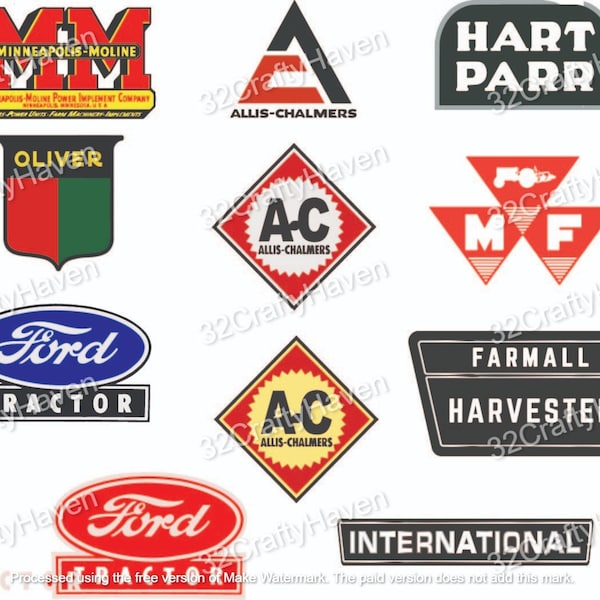Vintage Tractor Logo Bundle / Instant Download / Print Cut Template / High Quality / Multiple Designs