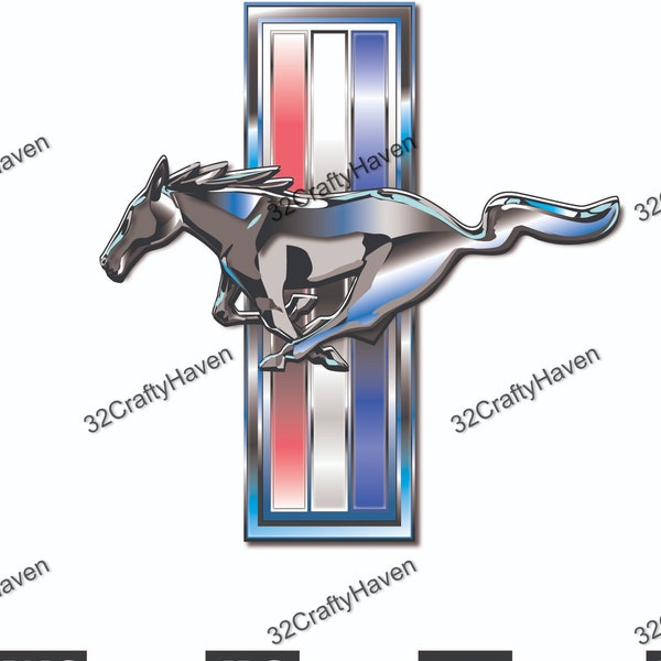 Ford Mustang Chrome Logo / Instant Download / High Quality / PNG / SVG / EPS
