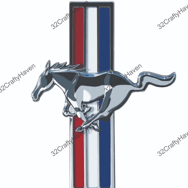 Ford Mustang Logo / Instant Download / Print Cut Template / High Quality / PNG / SVG / DXF