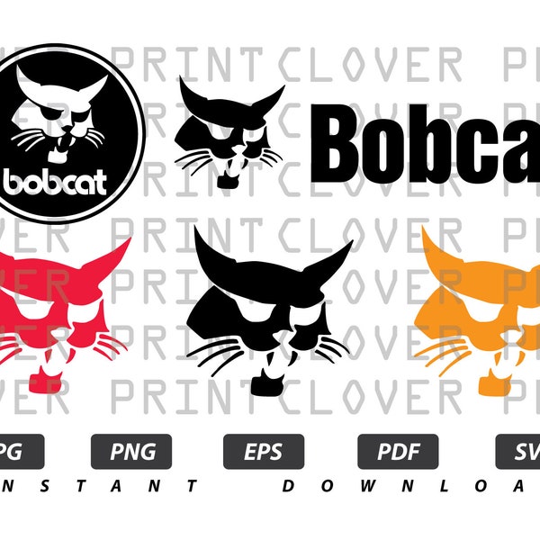 Bobcat Logo / Instant Download / Print Cut Template / High Quality / PNG / SVG