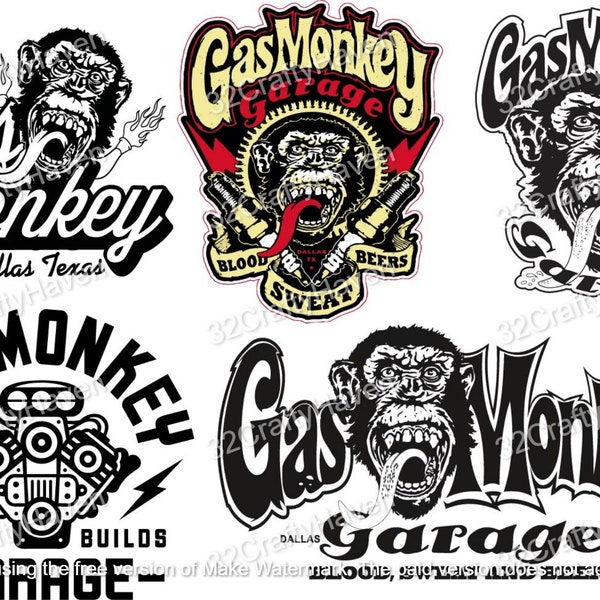Gas Monkey Garage Logo Mega Bundle / Sofort Download / Print / Schnitt Vorlage / Hohe Qualität / Mehrere Designs