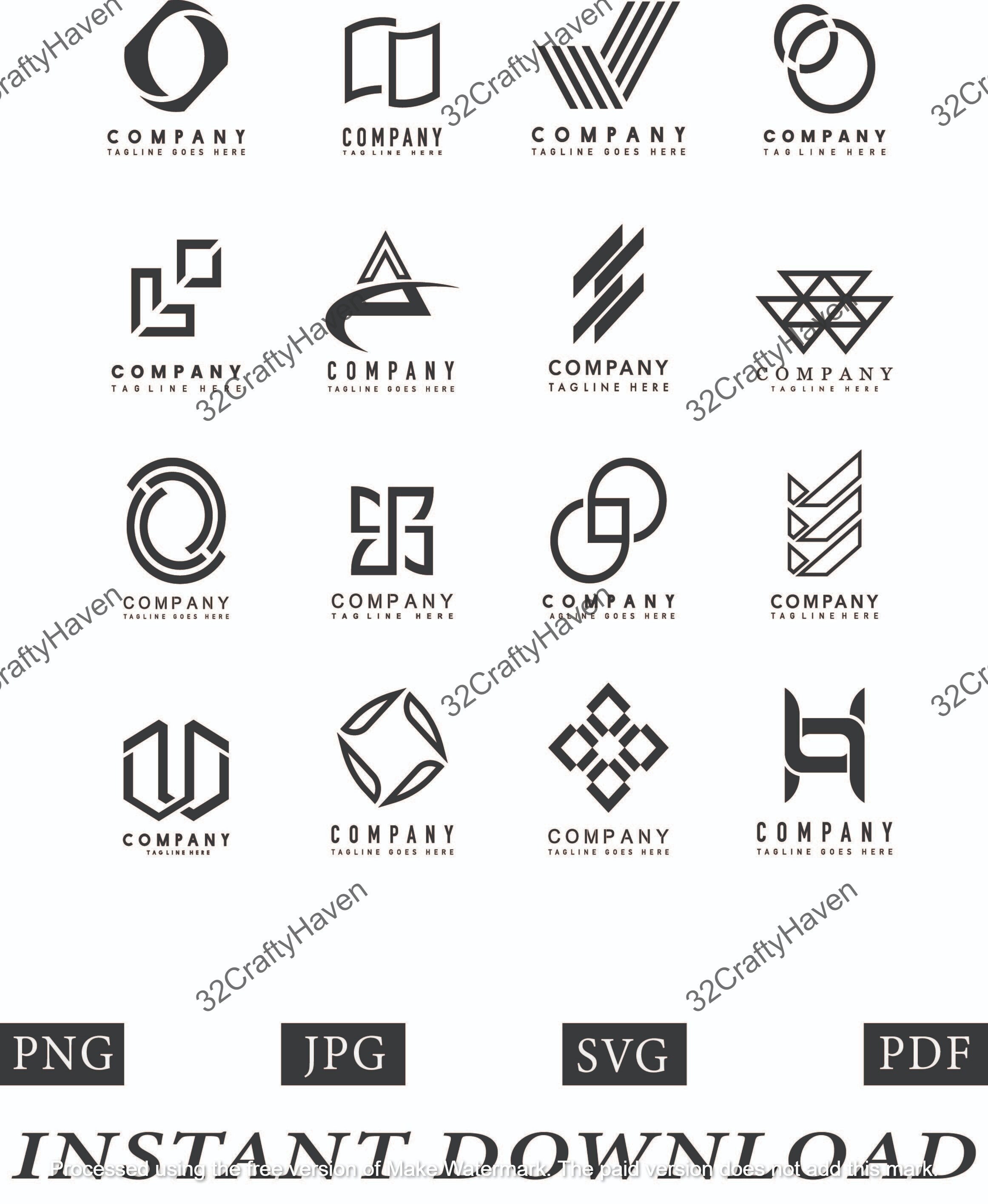 Company Logo Bundle / Instant Download / Print Cut Template / High ...