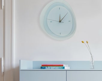 Modern Handmade Acrylic Wall Clock - Elegant Home Decor, Minimalist Wall Clock, Sky-Blue Office Clock,Scandinavian Unique Wall Clock