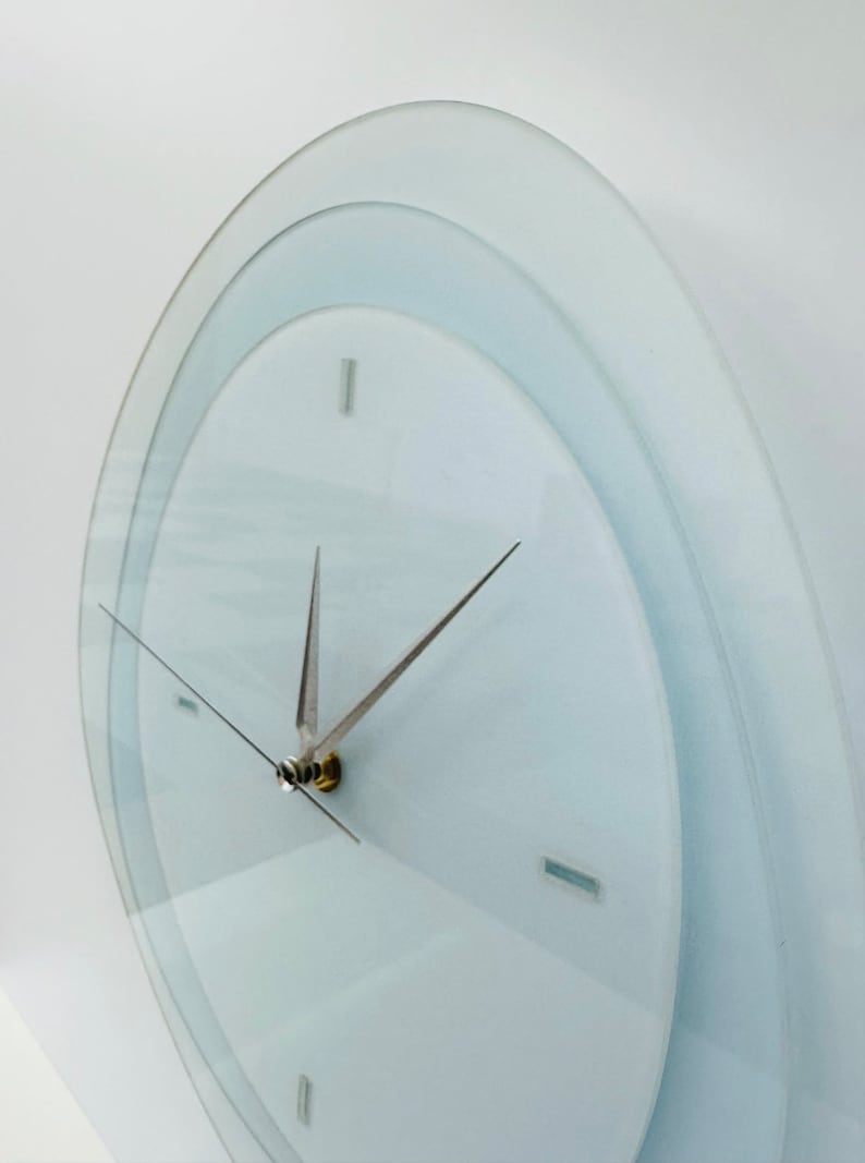 Modern Handmade Acrylic Wall Clock Elegant Home Decor, Minimalist Wall Clock, Sky-Blue Office Clock,Scandinavian Unique Wall Clock image 2