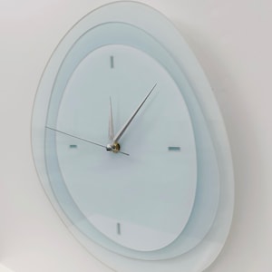 Modern Handmade Acrylic Wall Clock Elegant Home Decor, Minimalist Wall Clock, Sky-Blue Office Clock,Scandinavian Unique Wall Clock image 3