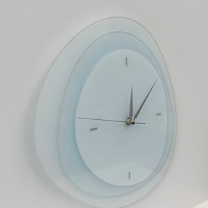 Modern Handmade Acrylic Wall Clock Elegant Home Decor, Minimalist Wall Clock, Sky-Blue Office Clock,Scandinavian Unique Wall Clock image 4