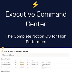 Notion Template for Executives | Executive Command Center | Goal Tracking | Project Management | Productivity System | Founder OS