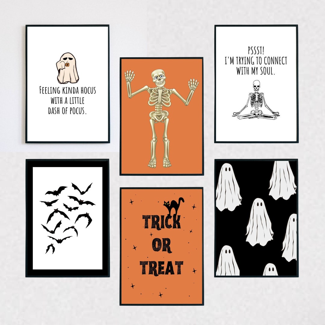 Halloween Set of 6 Printables, Halloween Gallery Wall, Halloween Decor ...