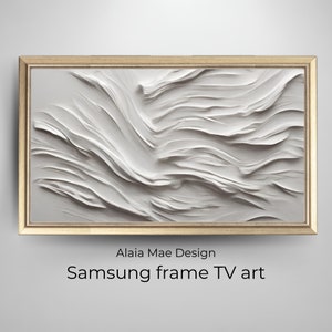 texture frame tv art | samsung frame TV art | modern abstract oil painting | dirty white color | alaiamaedesign | art for frame TV