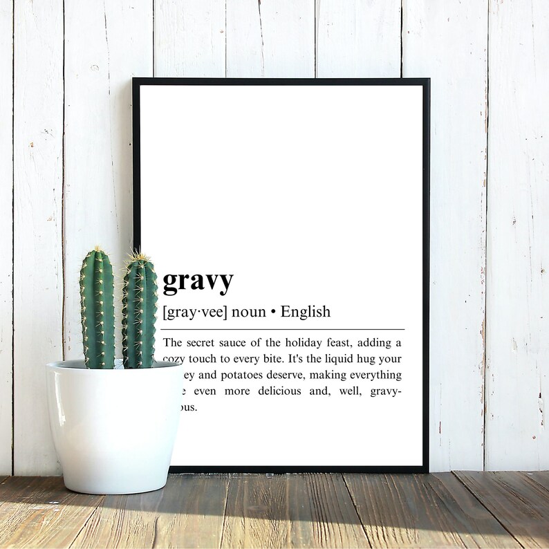 Gravy Definition Poster Printable Thanksgiving Definition Etsy
