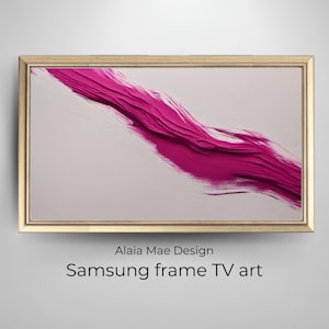 Samsung frame TV art | Texture modern abstract oil painting | Pink color brushstroke | Art for frame TV, Abstract Wall Art, Instant Download