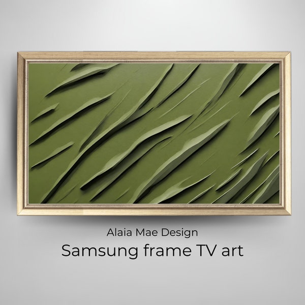 texture frame tv art | samsung frame TV art | modern abstract oil painting | olive green color | alaiamaedesign | art for frame TV | minimal