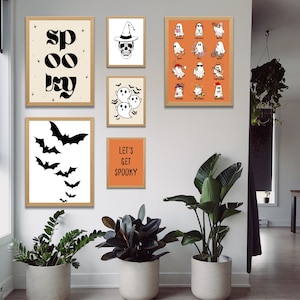 Halloween Set of 6 Printables, Halloween Gallery Wall, Halloween Decor ...