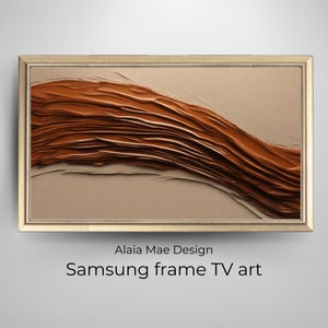 texture frame tv art | samsung frame TV art | modern abstract oil painting | brown and beige colors | alaiamaedesign | art for frame TV