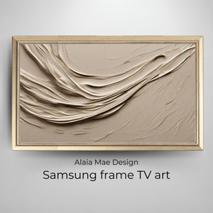 texture frame tv art | samsung frame TV art | modern abstract oil painting | neutral beige colors | art for frame TV | alaiamaedesign
