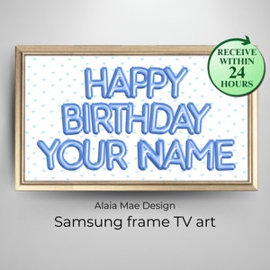 Personalisierter Samsung Rahmen TV Art | Alles Gute zum Geburtstag TV-Rahmen, Blau Geburtstag Ballons Tv Rahmen, digitaler Download Tv, kundenspezifische Kunst-Geburtstagsfeier