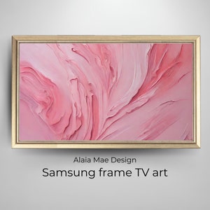 Samsung frame TV art | Texture modern abstract oil painting | Shades of pink colors | Art for frame TV | Abstract Wall Art, Digital Download