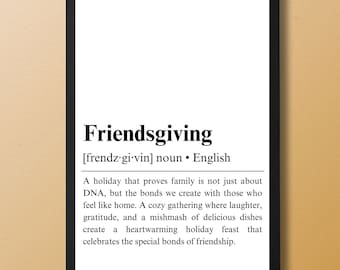 Friendsgiving Definition Poster Printable | Definition Sign Template | Funny Definition Poster | Wall Art Digital Print