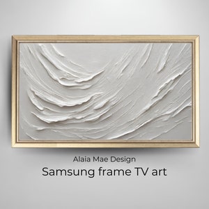texture frame tv art | samsung frame TV art | modern abstract oil painting | dirty white color | art for frame TV | alaiamaedesign