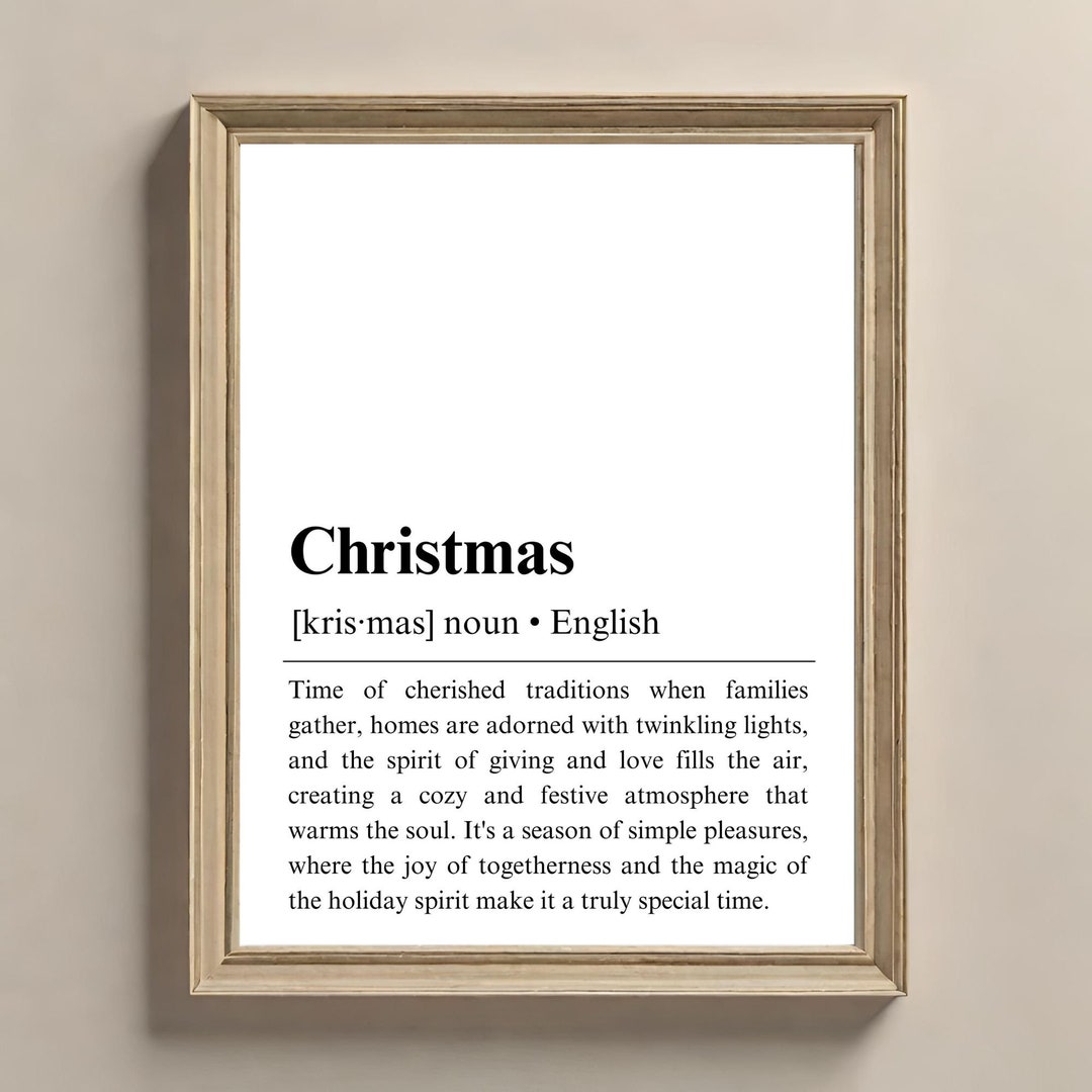 Christmas Definition Poster Printable Definition Sign Template