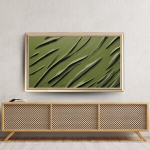 texture frame tv art samsung frame TV art modern abstract oil painting olive green color alaiamaedesign art for frame TV minimal image 2